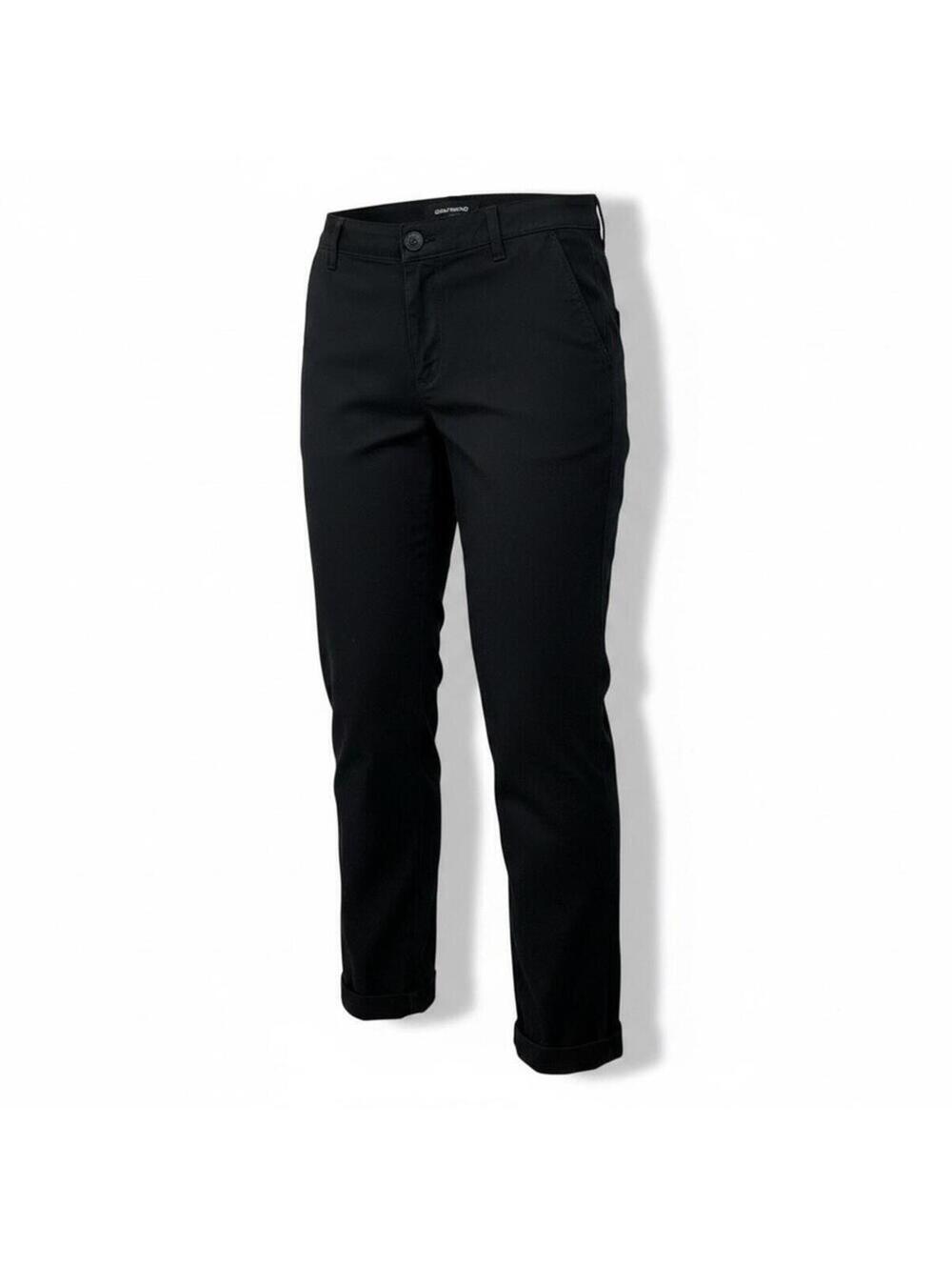 St Johns Bay Pants Womens 16 Girlfriend Chino Mid-Rise Black Secretly Slender